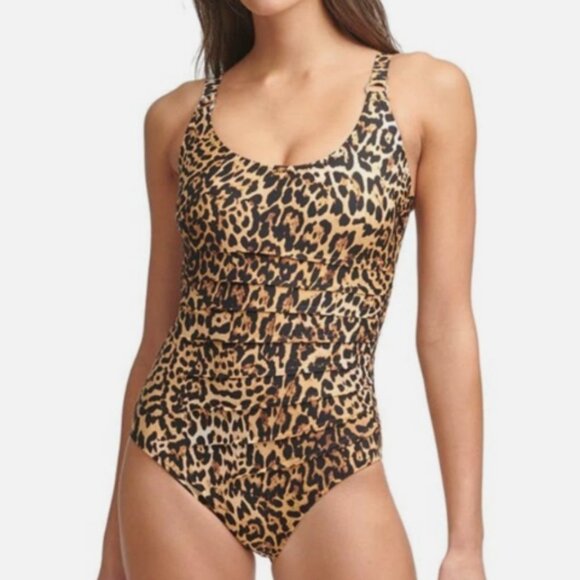 NWT! Calvin Klein Multi Color Animal Print Starburst One Piece Swimsuit NEW! - Picture 1 of 2